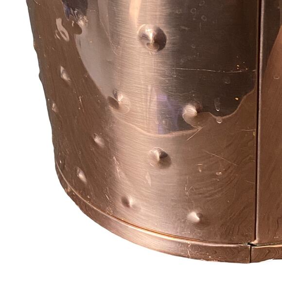 Colonial Virginia Handmade Copper Brass Ice Bucket Pyrex Reflective Insert - Picture 6 of 10